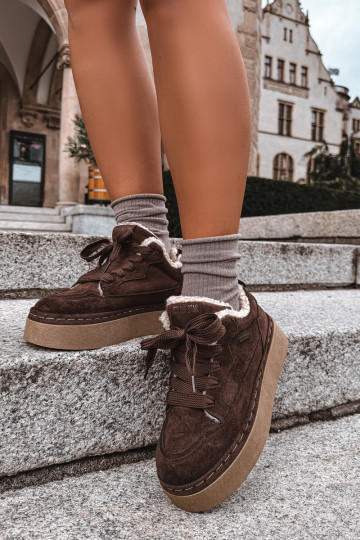 Botas de neve com plataforma e atacadores Big Star UU274188 em chocolate