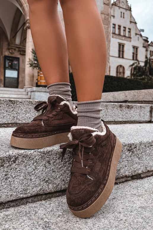 Botas de neve com plataforma e atacadores Big Star UU274188 em chocolate