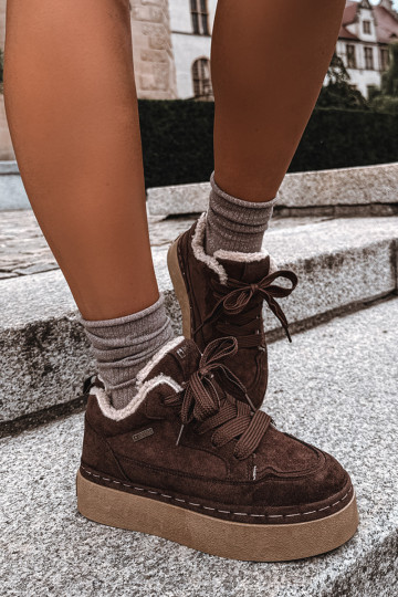 Botas de neve com plataforma e atacadores Big Star UU274188 em chocolate 2