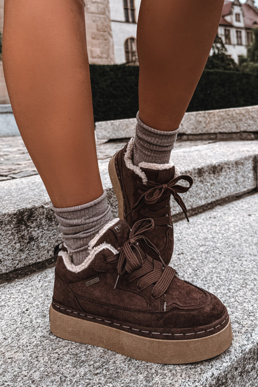 Botas de neve com plataforma e atacadores Big Star UU274188 em chocolate