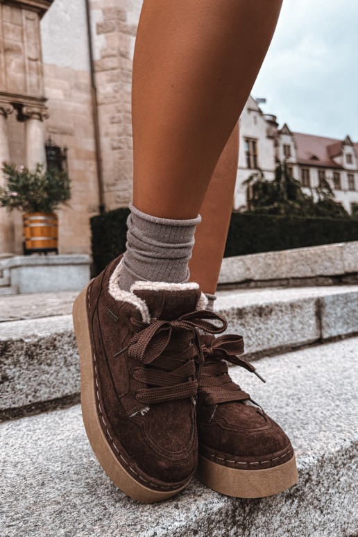 Botas de neve com plataforma e atacadores Big Star UU274188 em chocolate