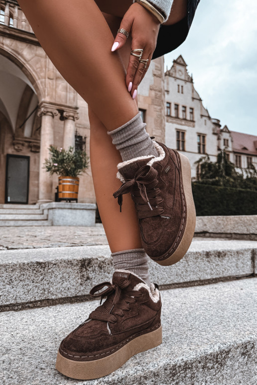 Botas de neve com plataforma e atacadores Big Star UU274188 em chocolate