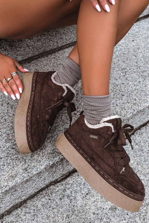Botas de neve com plataforma e atacadores Big Star UU274188 em chocolate