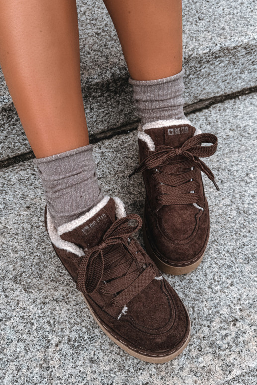 Botas de neve com plataforma e atacadores Big Star UU274188 em chocolate