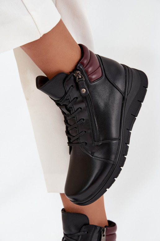 Botins isolados femininos com plataforma Vinceza 39963 pretos