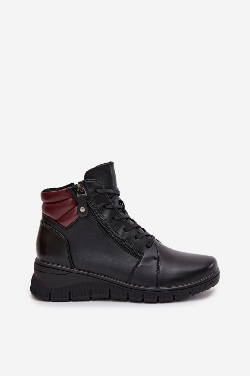 Botins isolados femininos com plataforma Vinceza 39963 pretos