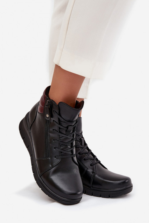 Botins isolados femininos com plataforma Vinceza 39963 pretos