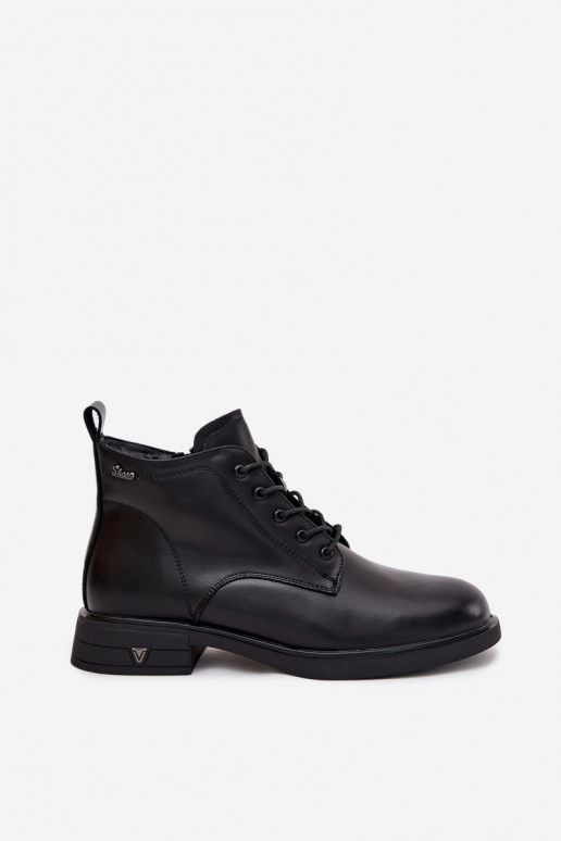 Botins isolados femininos com salto baixo Vinceza 39953 pretos