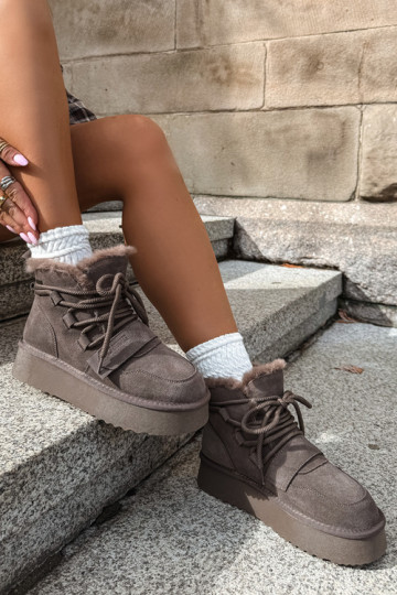 Botas de neve femininas em camurça castanho Big Star