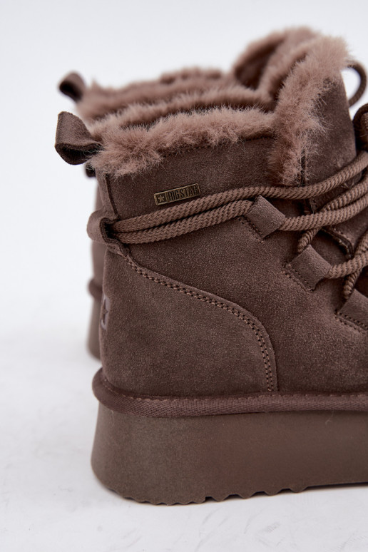 Botas de neve femininas em camurça castanho Big Star