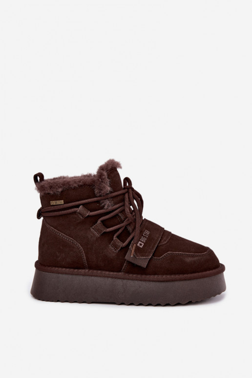 Botas de neve femininas em camurça chocolate Big Star