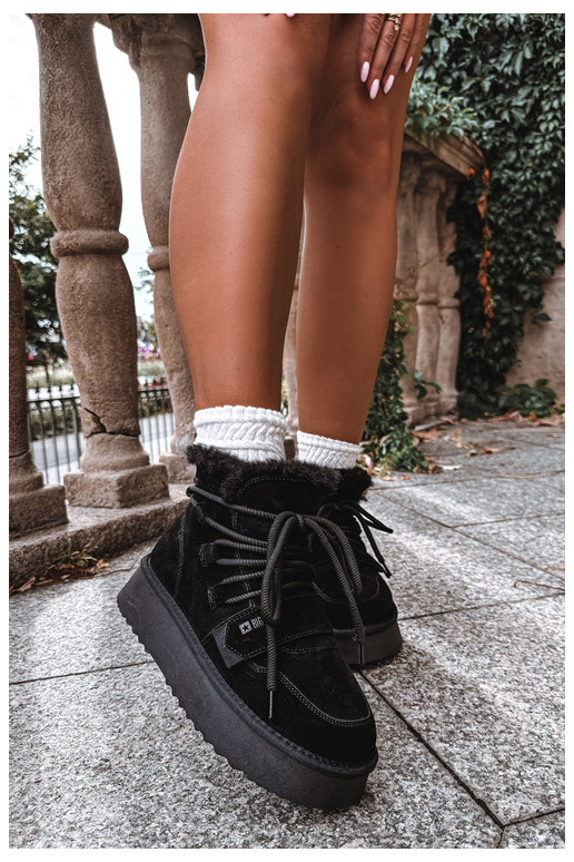 Botas de neve femininas em camurça preta Big Star