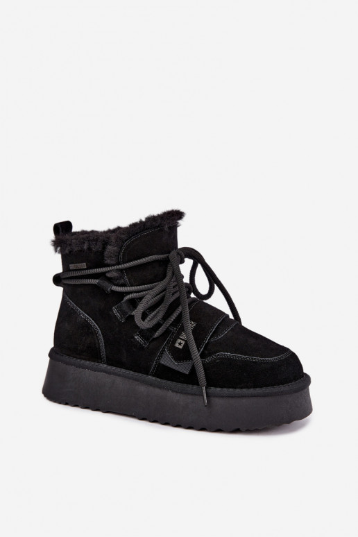 Botas de neve femininas em camurça preta Big Star