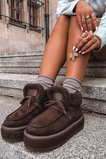 botas de neve com plataforma e isolamento Big Star UU274214 na cor chocolate