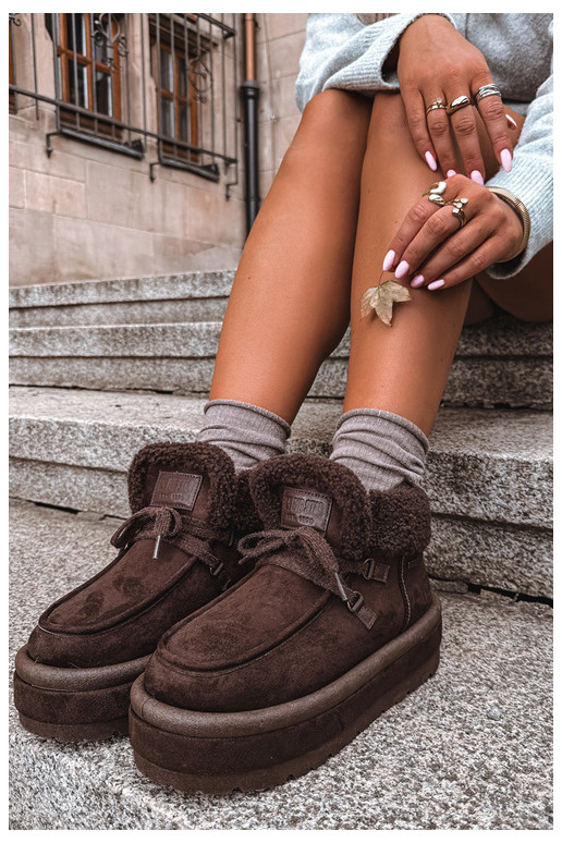 botas de neve com plataforma e isolamento Big Star UU274214 na cor chocolate