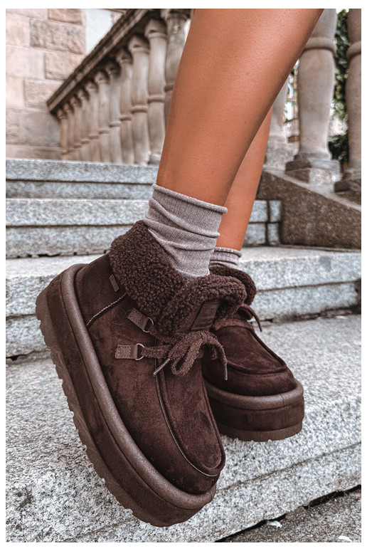 botas de neve com plataforma e isolamento Big Star UU274214 na cor chocolate
