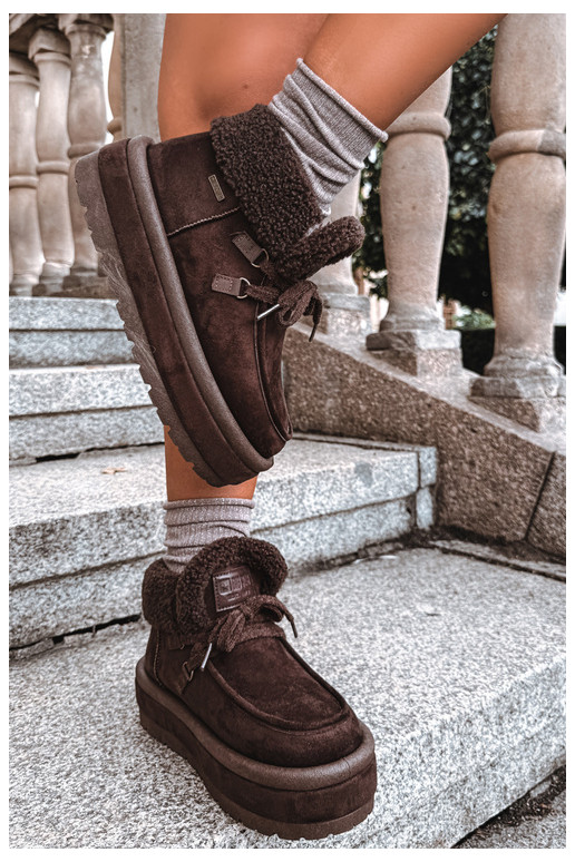 botas de neve com plataforma e isolamento Big Star UU274214 na cor chocolate