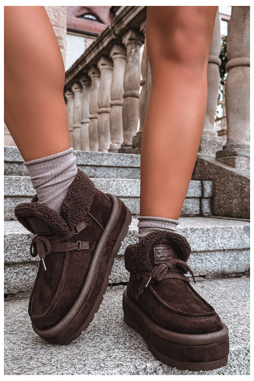 botas de neve com plataforma e isolamento Big Star UU274214 na cor chocolate