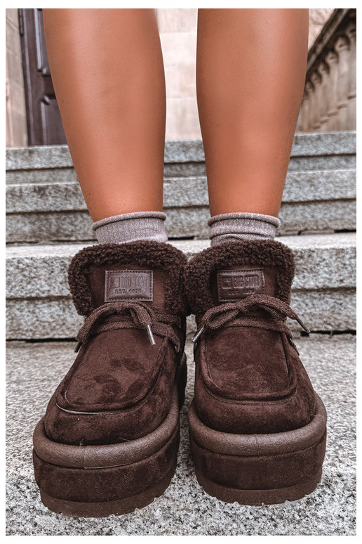 botas de neve com plataforma e isolamento Big Star UU274214 na cor chocolate