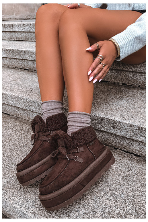 botas de neve com plataforma e isolamento Big Star UU274214 na cor chocolate