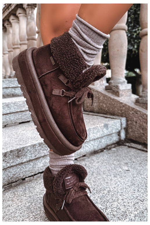 botas de neve com plataforma e isolamento Big Star UU274214 na cor chocolate