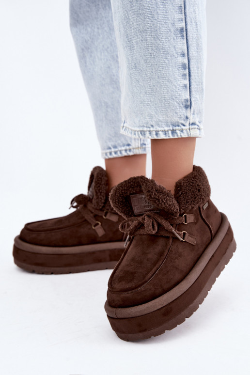 botas de neve com plataforma e isolamento Big Star UU274214 na cor chocolate