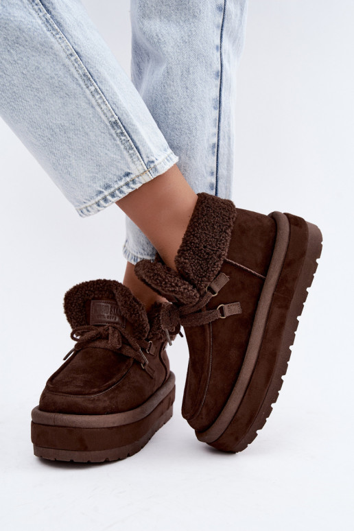 botas de neve com plataforma e isolamento Big Star UU274214 na cor chocolate