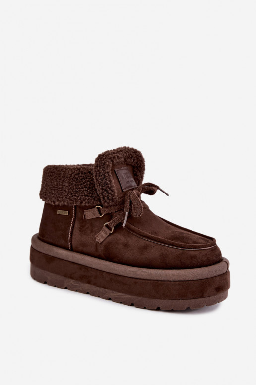 botas de neve com plataforma e isolamento Big Star UU274214 na cor chocolate