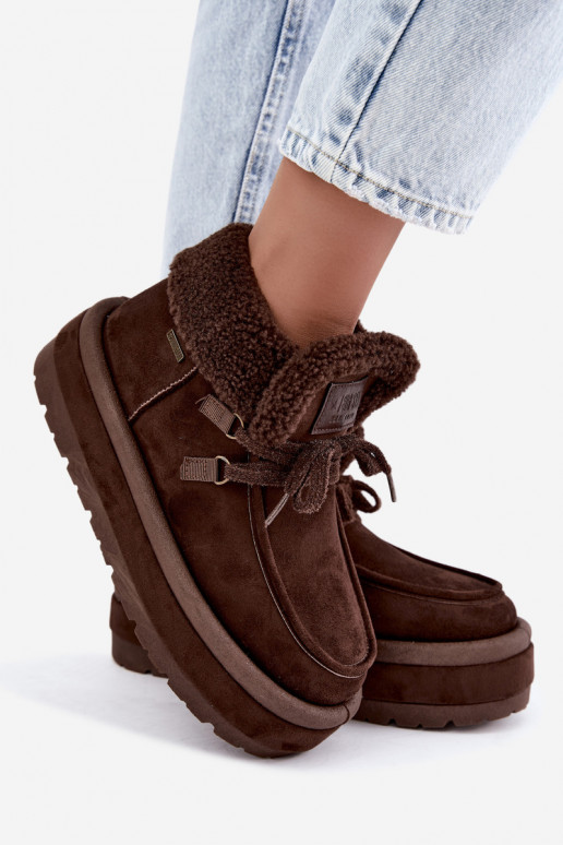 botas de neve com plataforma e isolamento Big Star UU274214 na cor chocolate