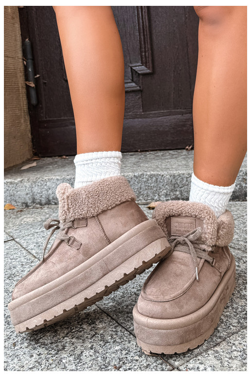 botas de neve com plataforma e isolamento Big Star UU274215 na cor areia