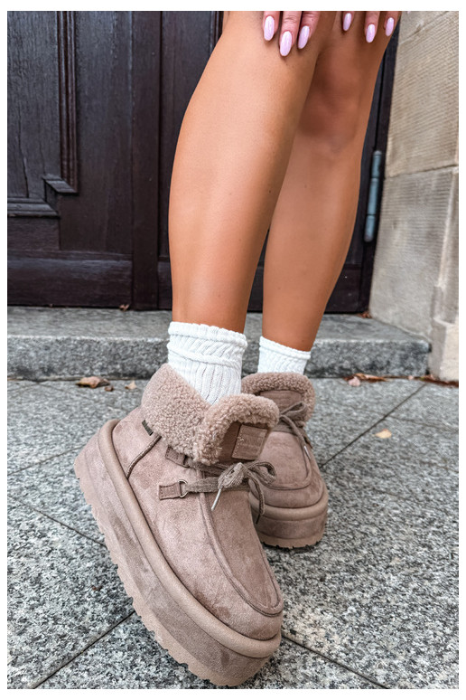 botas de neve com plataforma e isolamento Big Star UU274215 na cor areia