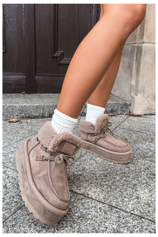 botas de neve com plataforma e isolamento Big Star UU274215 na cor areia