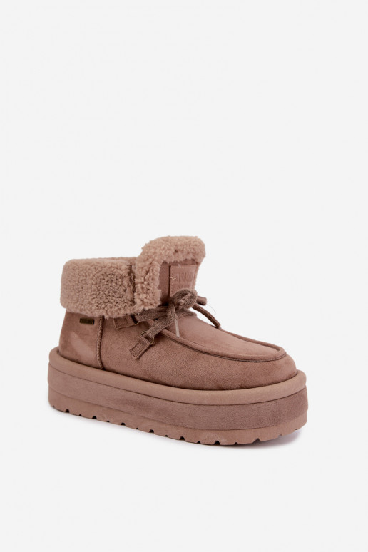 botas de neve com plataforma e isolamento Big Star UU274215 na cor areia