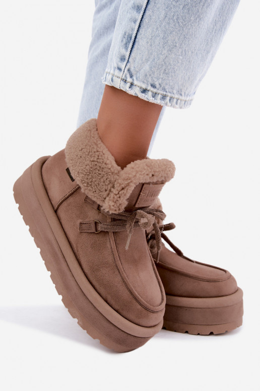 botas de neve com plataforma e isolamento Big Star UU274215 na cor areia