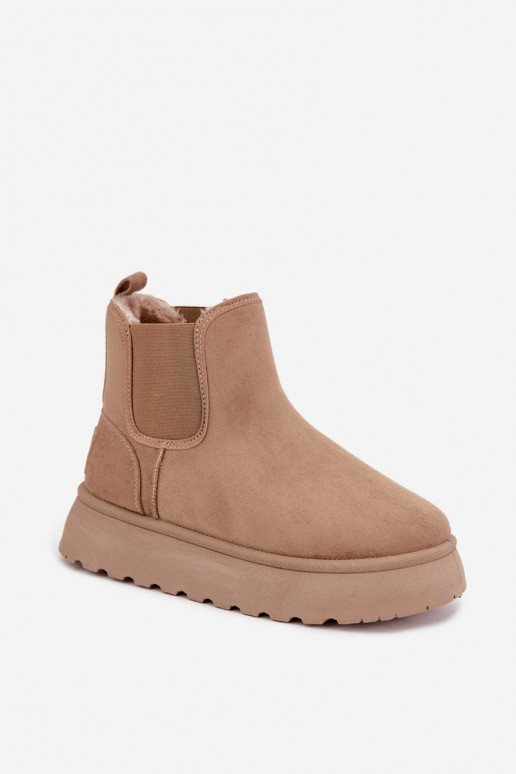 botas de neve para mulheres com plataforma Big Star UU274173 na cor areia