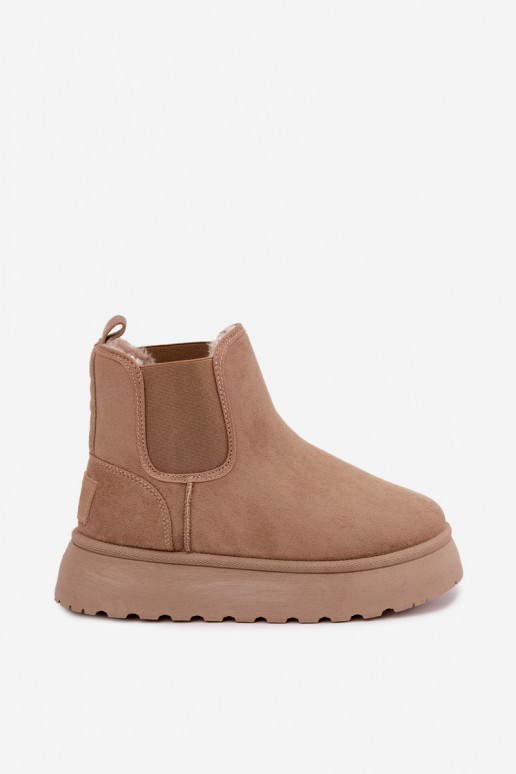 botas de neve para mulheres com plataforma Big Star UU274173 na cor areia