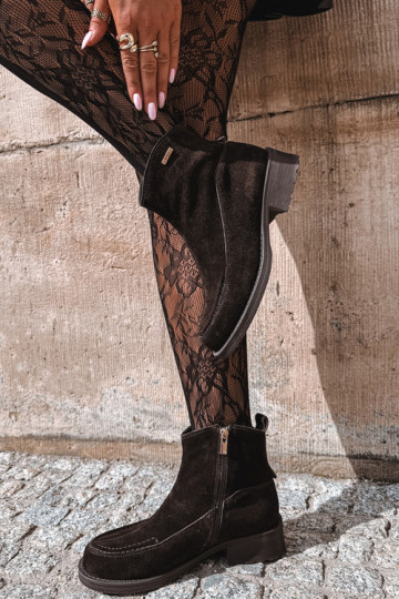 botas isoladas de camurça natural para mulheres Big Star UU274602 na cor chocolate