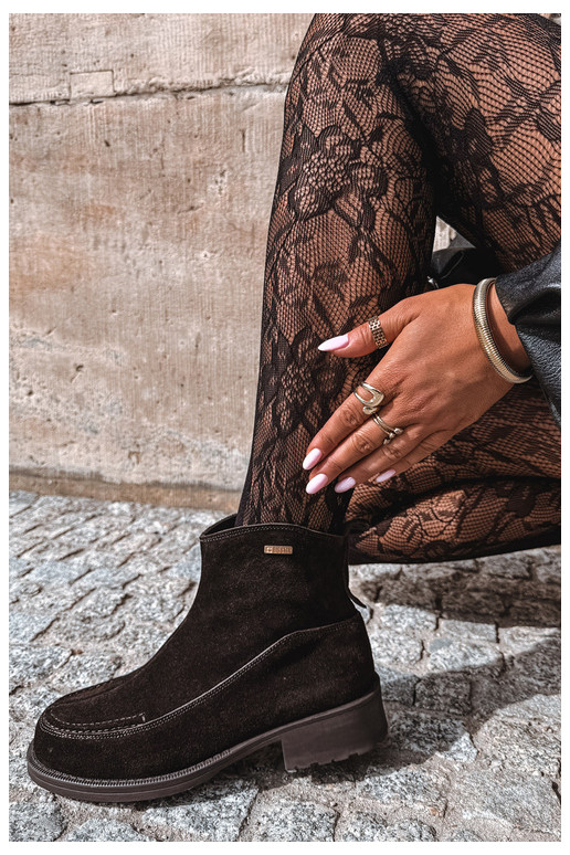 botas isoladas de camurça natural para mulheres Big Star UU274602 na cor chocolate