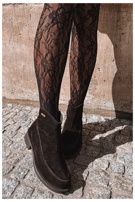 botas isoladas de camurça natural para mulheres Big Star UU274602 na cor chocolate