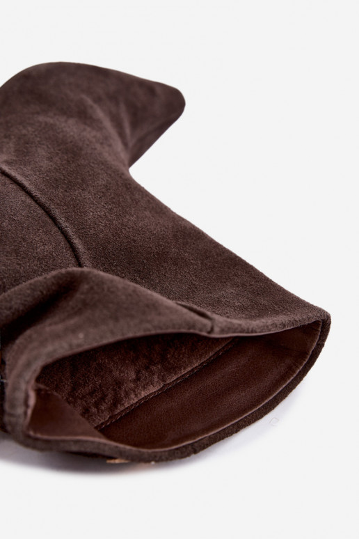 Botas de camurça com saltos finos e isolamento, slip-on Big Star UU274492 castanhas