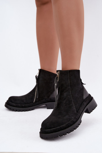 Sapatos de camurça isolados para mulheres Tai turiciejka K7732-01 cor preta