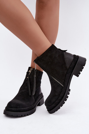 Sapatos de camurça isolados para mulheres Tai turiciejka K7732-01 cor preta 2