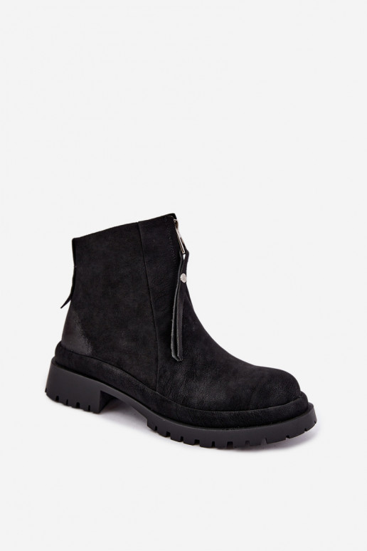 Sapatos de camurça isolados para mulheres Tai turiciejka K7732-01 cor preta