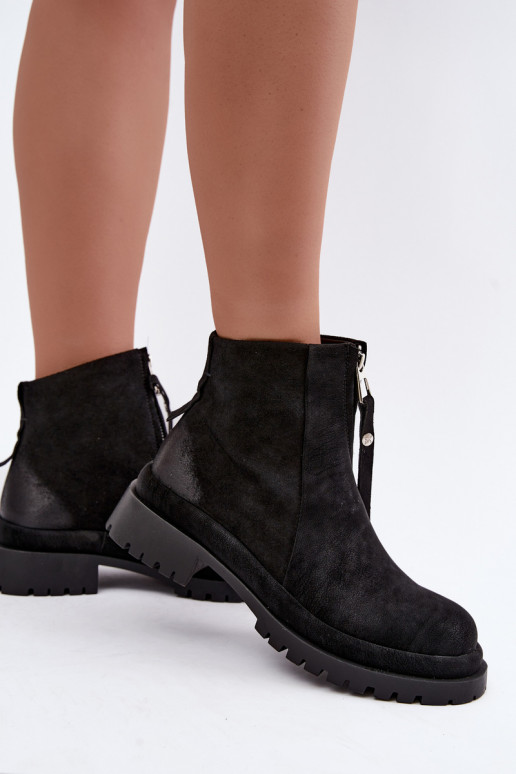 Sapatos de camurça isolados para mulheres Tai turiciejka K7732-01 cor preta