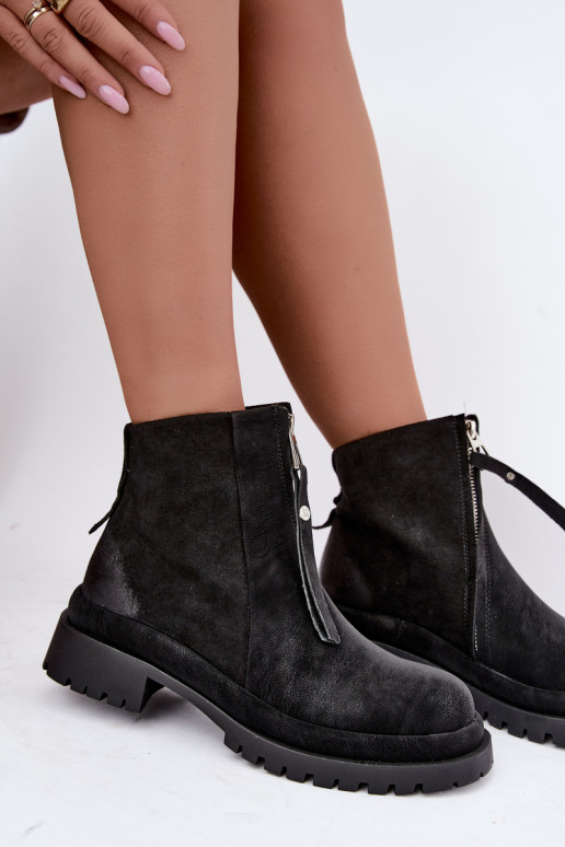 Sapatos de camurça isolados para mulheres Tai turiciejka K7732-01 cor preta