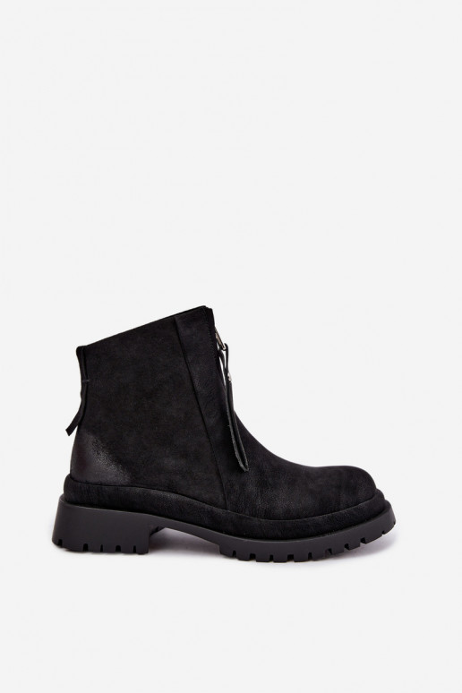 Sapatos de camurça isolados para mulheres Tai turiciejka K7732-01 cor preta