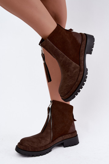 Sapatos de camurça isolados para mulheres Tai turiciejka K7732-02 cor marrom