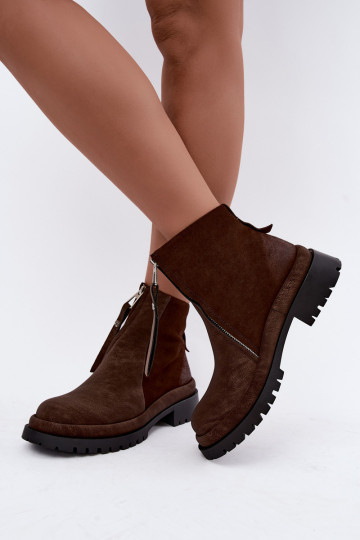 Sapatos de camurça isolados para mulheres Tai turiciejka K7732-02 cor marrom 2