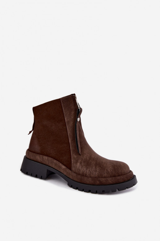 Sapatos de camurça isolados para mulheres Tai turiciejka K7732-02 cor marrom