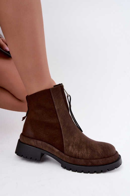 Sapatos de camurça isolados para mulheres Tai turiciejka K7732-02 cor marrom